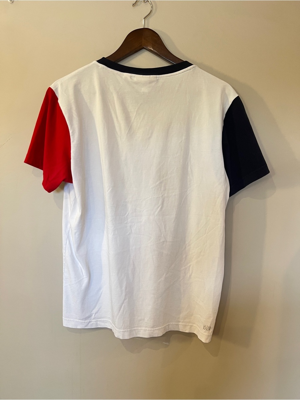 Lacoste Sport Ultra Dry Colorblock T-Shirt Men's Medium White Red Navy Tee - Picture 5 of 8
